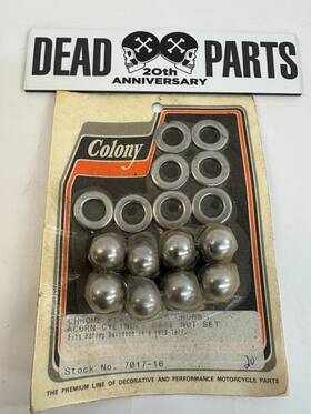 7017-16 Colony Harley Chrome Shovelhead Panhead Knuckle Cylinder Base Acorn Nut Set