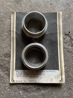 7627-4 Colony Weld-in Manifold Nipples 1948-1954 Panhead Aluminum