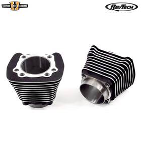 011177 Custom Chrome 2 Revtech Black Cylinders X2 Fit For 1988-2003 Harley Xl1200cc Evolution 3.5 Inch Bore