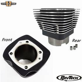 684713 Custom Chrome 684712 Front And Rear Pair Black Cylinders 4-1/8 Inch Bore Fit For Revtech 115 4x4 Motors