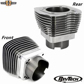 684715 Custom Chrome 684714 Front And Rear Pair Polished Cylinders 4-1/8 Inch Bore Fit For Revtech 115 4x4 Motors