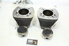Harley-davidson 1616510-83a 84-99 Evo Big Twin 3.5 Inch Oem Piston And Cylinder Jug Set Std Bore Silver