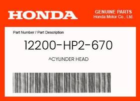 12200-hp2-670 Honda Genuine Cylinder Head -