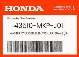 Honda 43510-mkp-j01 Genuine Master Cylinder Sub-assy. Rr. Brake Nissin -