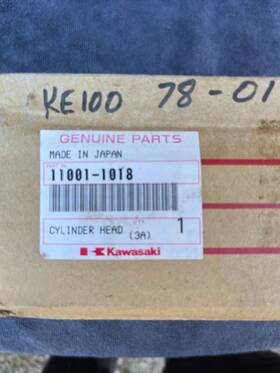 Kawasaki 11001-1018 Genuine Ke100 Cylinder Head Oem 1978-2001 New
