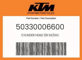 50330006600 Ktm Genuine Cylinder Head 125 Sx/exc -