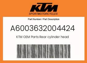 Ktm A6003632004424 Genuine Rear Cylinder Head -