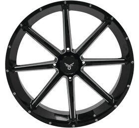 608593 Quad Boss Slicer Wheels 24x7 4/156 4 3 Gloss Black Machined
