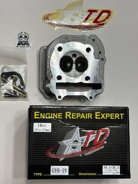Gy6-02057-30.5 Taida Gy6-02057-30.5/26.5 -2 Gy6 Scooter 2v Cylinder Head 65mm - 67mm 30.5/26.5 Valves 57mm Spacing