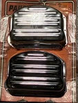 765A Paughco Chrome Ribbed Rocker Box Arm Covers 1948-1965 Panhead Harley Nos. Fixed Price $225.00.