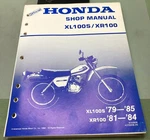 Genuine Honda 6143606 XL100S/XR100 Shop Manual 1984. Fixed Price $54.85.