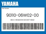 Yamaha Genuine Bolt, Hexagon Socket Head 90110-06W02-00. Fixed Price $5.54.