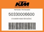 Ktm Genuine Cylinder Head 125 Sx/exc - 50330006600. Fixed Price $173.53.