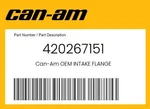 Can-am Genuine Intake Flange 420267151. Fixed Price $48.12.
