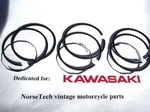 Kawasaki H1 New 0.5MM(0.020")OS Piston Ring Kit Oem# 13025-044. Fixed Price $59.00.
