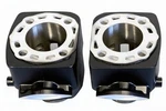 Yamaha RD350LC RZ350 Black Aluminum Plated Cylinder Rh Lh Set 2PC Japan Made, Jp. Fixed Price $1377.50.