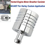 Engine Vented Breather Canister Chrome For Harley Custom Applications 40-0457. Fixed Price $24.60.
