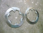 1985 Honda VF700 Interceptor Oem Front Brake Discs Rotors Pair 45251-MJ1-670. Fixed Price $52.49.
