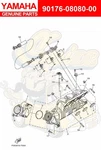 Yamaha Nut, CROWN(4BR) 90176-08080-00. Fixed Price $19.00.