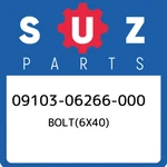 09103-06266-000 Suzuki BOLT(6X40) 0910306266000, New Genuine Oem Part. Fixed Price $19.73.