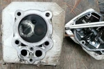 Moto Guzzi V50 Iii Monza Left And Right Cylinder Heads With Valves Covers. Fixed Price $249.99.