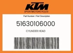 Ktm Genuine Cylinder Head - 51630106000. Fixed Price $44.39.
