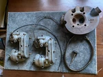 Original 1950S 1960S Ajs Matchless Lot Of Rocker Boxes 013958 And Cylinder Head. Fixed Price $159.99.
