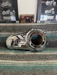 60761-06A Harley Dyna Fxdbi Street Bob Outer Primary Clutch Cover, Used, Chrome. Fixed Price $100.00.