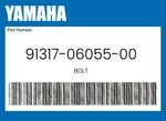 Yamaha Genuine Bolt 91317-06055-00. Fixed Price $5.34.
