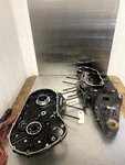 2004 Harley Davidson Sportster XL1200C Left & Right Crankcase Set (black). Fixed Price $135.00.