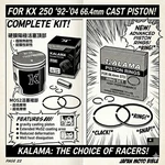 Kalama Piston Kit W/ Rik Ring For Kawasaki Kx 250 92-04 13001-1550 13001-0013 O1. Fixed Price $57.90.