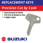 Suzuki Motorcycle Replacement Key 5-DIGIT Codes 11111-12444. Fixed Price $11.99.