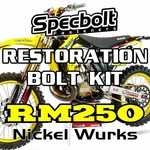 Specbolt Restoration Kit For Suzuki RM250 Fasteners Nickel Wurks Rmx. Fixed Price $250.00.