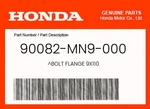Honda Genuine Bolt Flange 9X110 90082-MN9-000. Fixed Price $18.65.