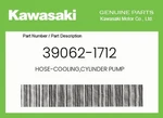 Kawasaki Genuine Hose-cooling,cylinder Pump 39062-1712. Fixed Price $25.04.