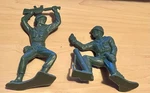 Vtg Tim Mee 2 Army Men Rifle Over Head And Mortar Operator Mid Century Usa. Fixed Price $28.00.