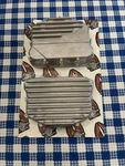 Custom Cycle Engineering Harley Davidson Panhead Finned Rocker Box Covers. Fixed Price $400.00.