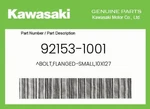 Kawasaki Genuine BOLT,FLANGED-SMALL,10X127 92153-1001. Fixed Price $14.82.