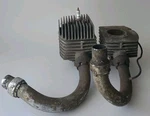 Yamaha 200 Cs Engine Cylinder Set Head Pipe Exhaust Flange. Fixed Price $200.00.
