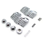 Chrome Finned Slotted Head Bolt Spark Plug Covers For Harley Touring Glides King. Fixed Price $29.14.