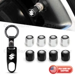 Car Wheels Tire Valve Dust Stem Air Cap Cover + Keychain Ring Suzuki Logo Gift. Fixed Price $9.99.