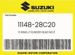 Suzuki Genuine Ring, Cylinder Head NO.2 11148-28C20. Fixed Price $11.44.