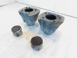 Pair Harley Davidson Sportster 883 Silver Engine Cylinder Barrel Jugs W/ Pistons. Fixed Price $99.99.
