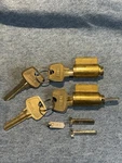 Two (2) Unbranded Entry Lock Cylinders Sargent La Keyway Brass Nos, Keys Kd. Fixed Price $29.95.
