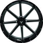 Quad Boss Slicer Wheels 24X7, 4/156, 4+3 Gloss Black/machined 608593. Fixed Price $460.99.