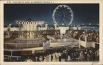 Wildwood-by-the-sea, New Jersey Nj Playland Night Linen Vintage Postcard. Fixed Price $6.39.